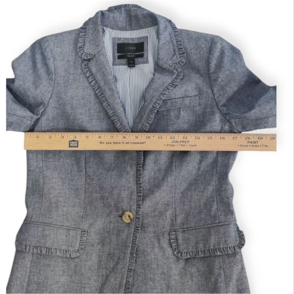 NWOT J. Crew Regent Chambray Blazer with Single Button - Picture 3 of 10
